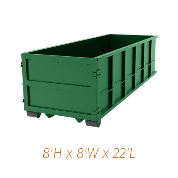 our forty-yard dumpsters can handle a wide variety of waste types, including construction debris, household junk, and yard waste